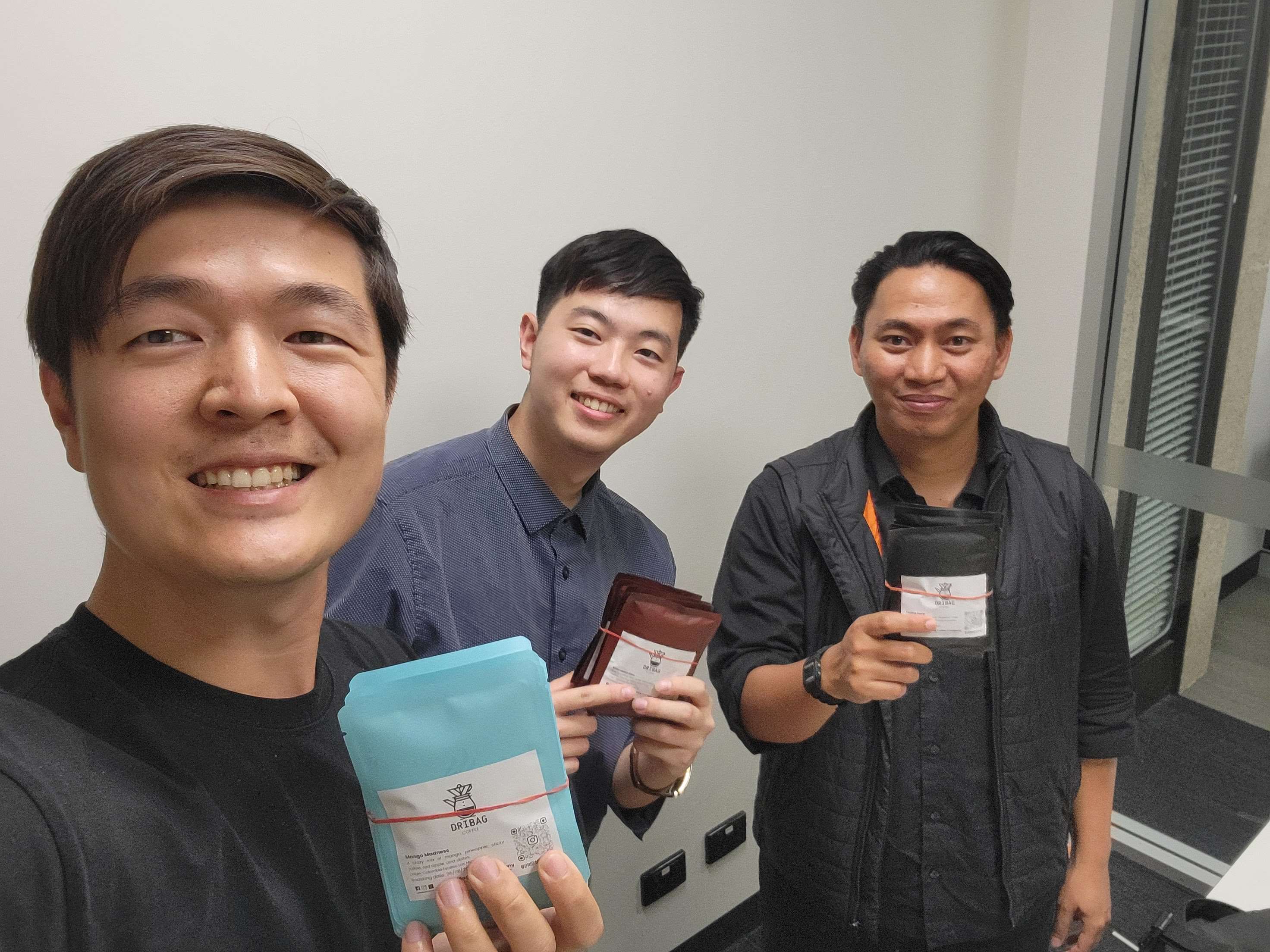 Dribag Coffee co-founders with products